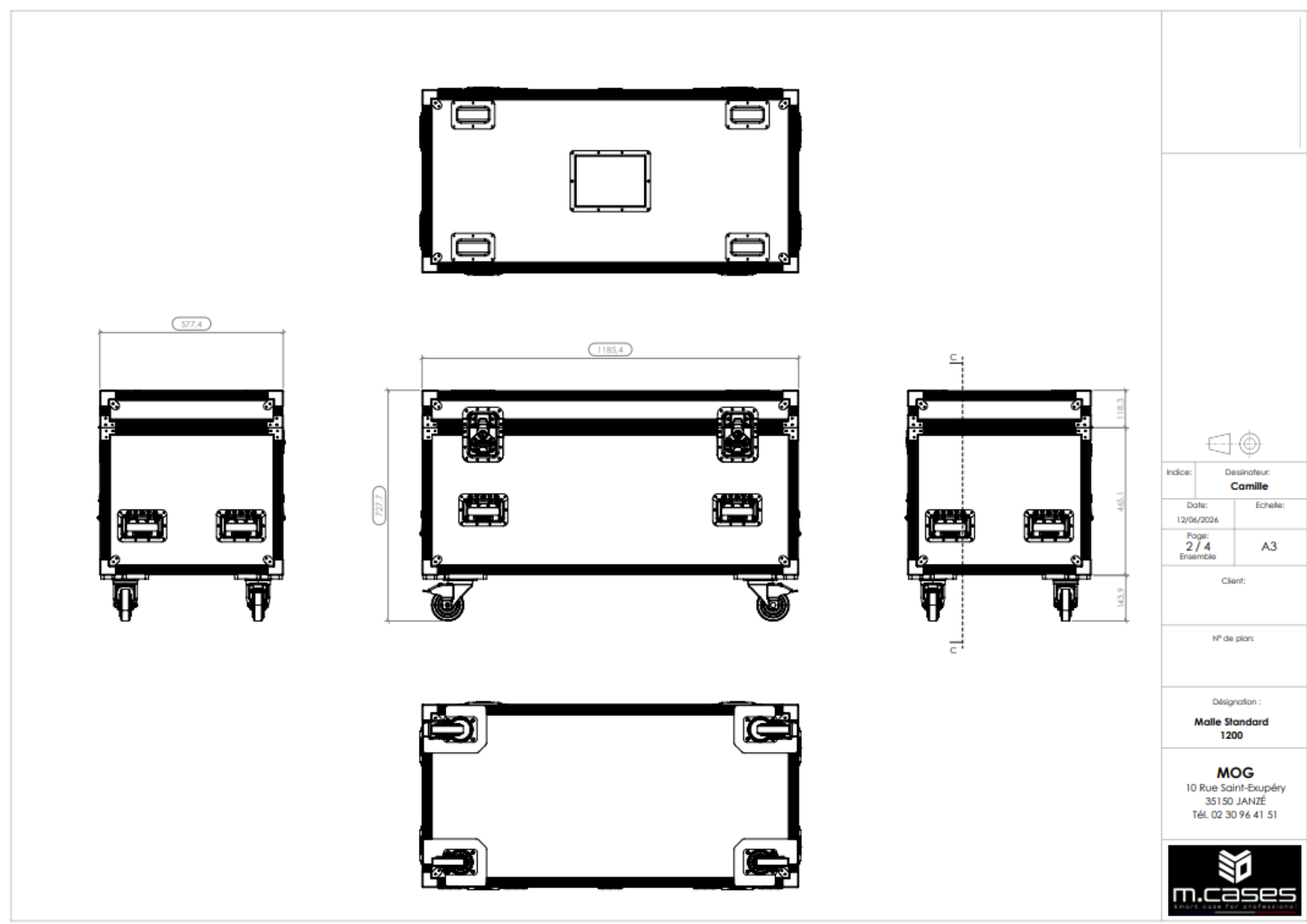 Plan 3D — Conception flight case sur mesure